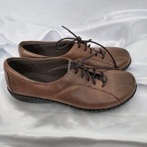 Clarke's Collection Size 8 Women Brown Leather Lace Up Loafers